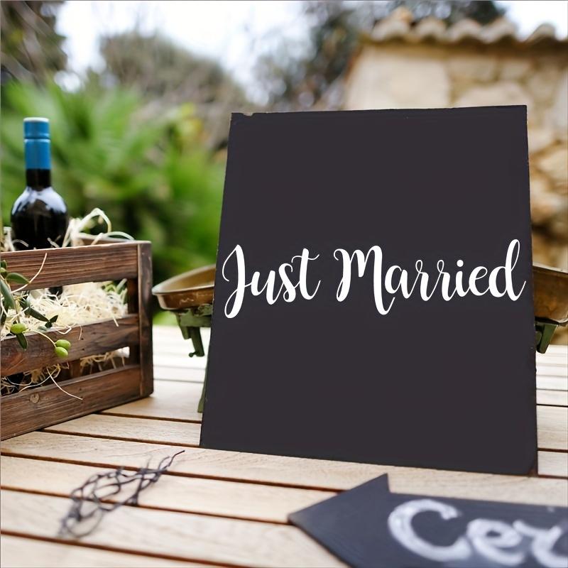 1 Set Just Married Vinyl Decal Sticker - Easy to Apply & Remove, Matte Finish for Car Windows & Doors, for Weddings