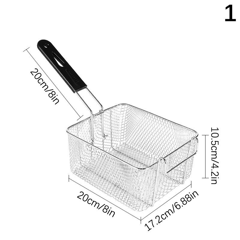 Stainless Steel Fryer Screen French Fries Frame Square Filter Net Encrypt Colander Strainers Shaped Frying Fried Mesh Basket