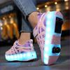 LED Renn-Rollschuhschuhe mit 4 Rädern Kinder-Rollschuhschuhe Speed Sneaker Schuhe für Mädchen Sneaker mit Rädern