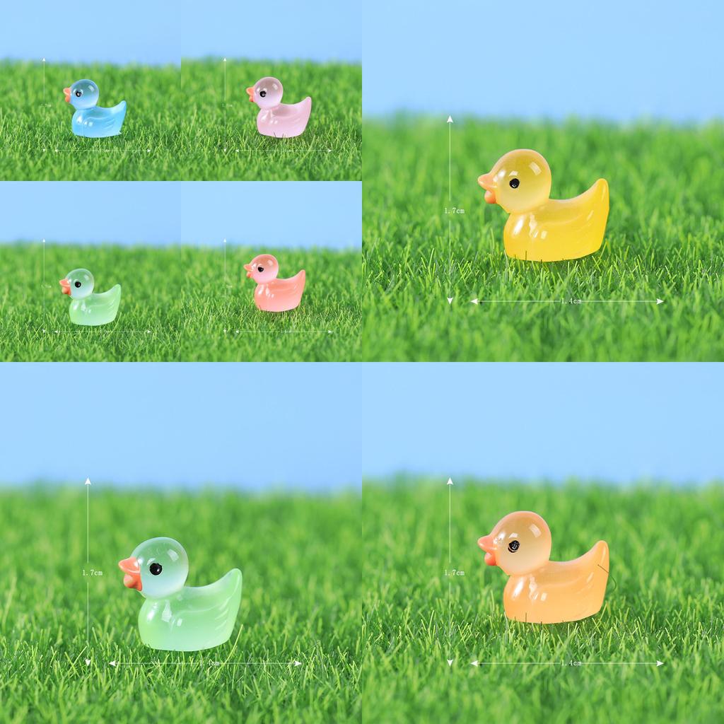 Adorable Glow-in-the-dark Resin Duck Figurine For Creative Decor Accessories