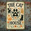 Vintage Floral Cat Metal Sign 8x12 Inch Rustic Farmhouse Wall Art Cute Animal Home Decor