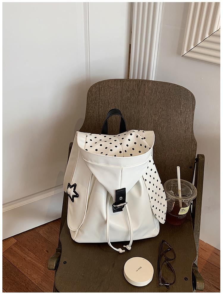 Schoolbag cute hood backpack women 1011 new sweet girl canvas schoolbag summer leisure travel light backpack