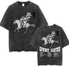 Vintage Washed Beyonc Cowboy Carter Album Print T Shirts Men Womens Hip Hop Aesthetic Short Sleeve Tshirt Yk Streetwear