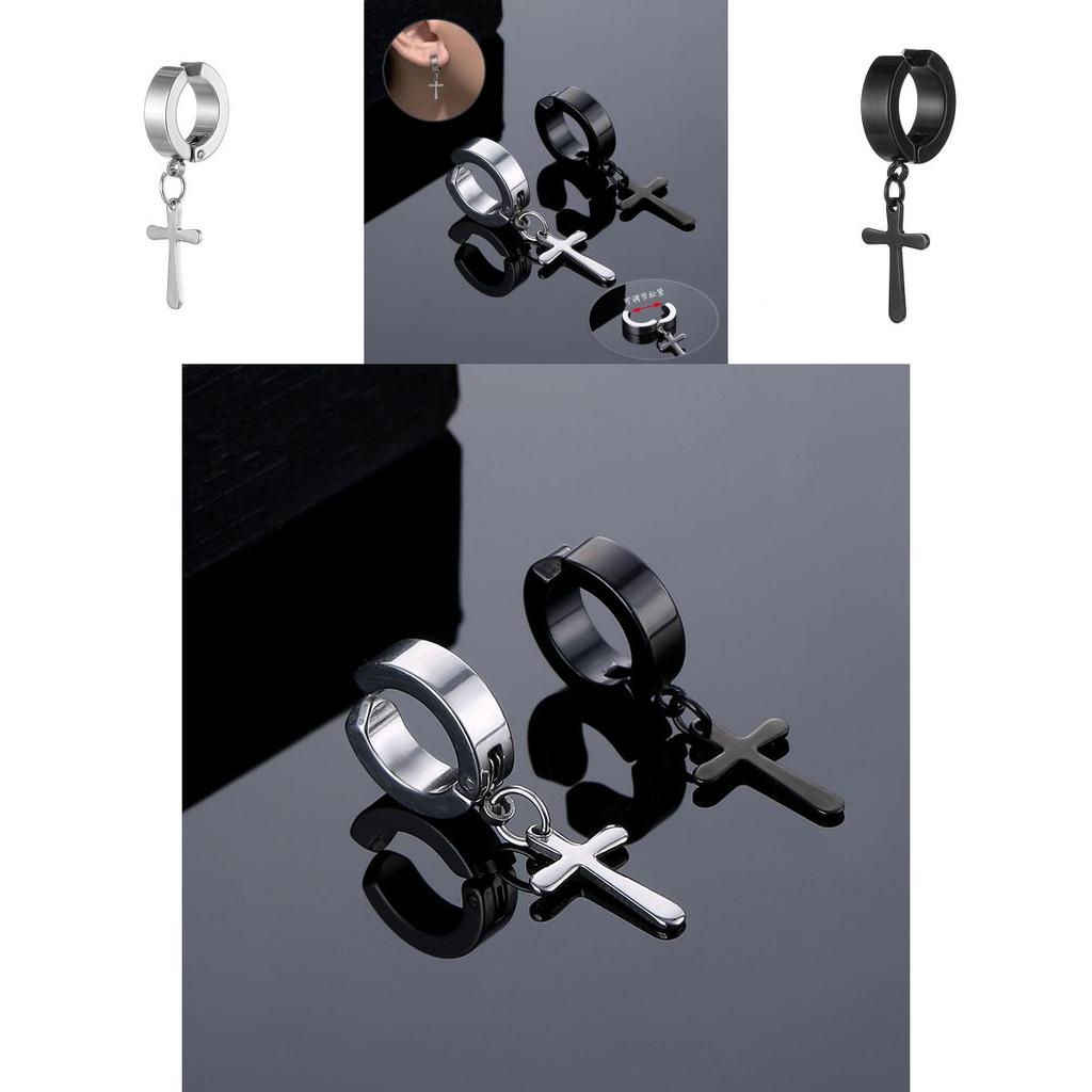 Kreuzanhänger Ohrring Climber Mit Poliertem Edelstahl Für Männer Frauen