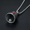 Stainless Steel Retro Punk Angel Cross Motorcycle Riding Lucky Bell Men Motorcycle Bell Charm Riding Bell Necklace Ornament