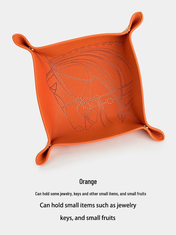 Luxury Horse Head Leather Jewelry Tray