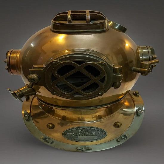 US Navy Mark V Deep Sea Scuba Divers Diving Helmet Nautical Decor