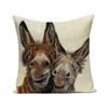 Throw Pillows Cases Watercolor Donkey Cute Animal Face Cushion Cover 45x45cm Home Living Room Decoration Linen Pillowcover Decor