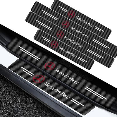 4 Pezzi Battitacco Porta Auto Fibra di Carbonio Adesivo Protettivo Soglia Per Mercedes Benz AMG GLC GLE CLA W204 W205 W203 W211 W212 W213