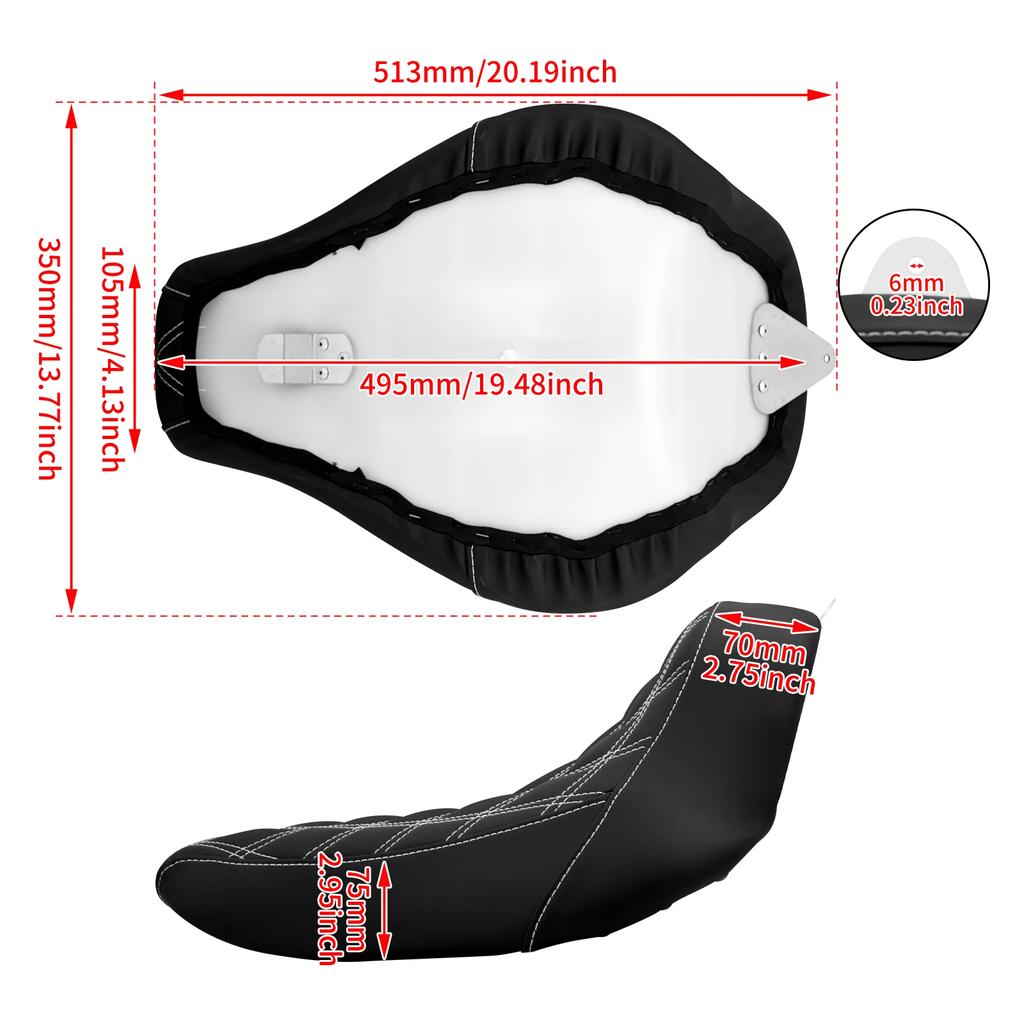 Motorcycle Driver Solo Seat Low Profile Pillion Cushion Seat For Harley Softail Breakout FatBoy Street Bob Standard Deluxe 18-Up