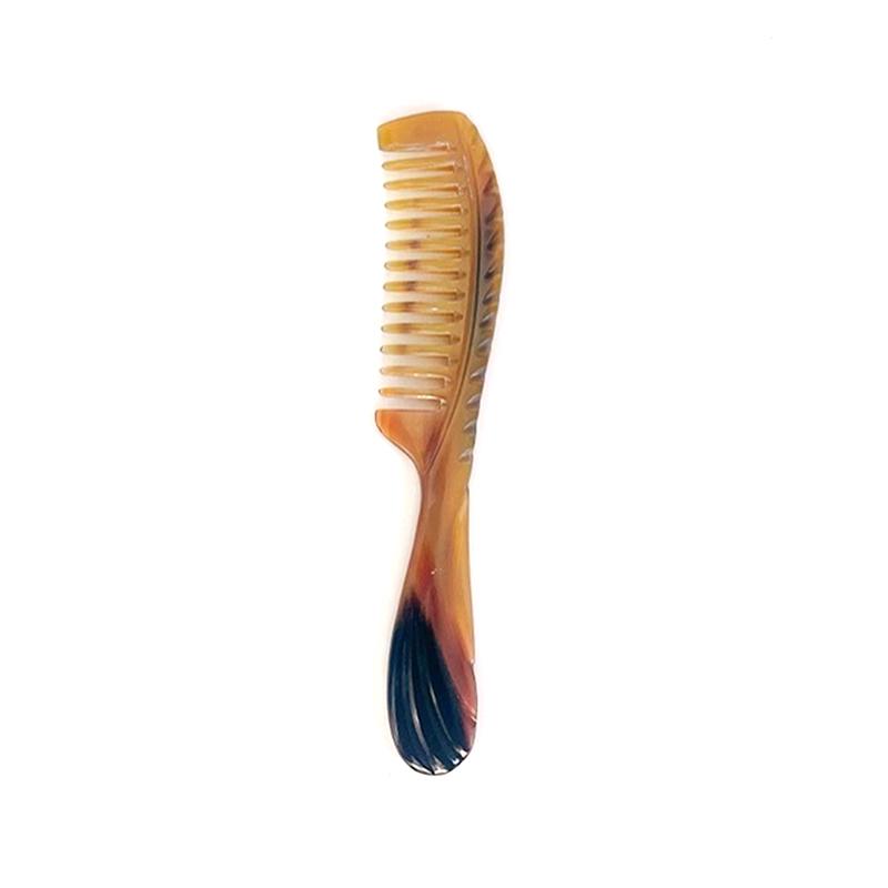 

Handmade Natural Horn Fine Tooth Comb Anti-Static Hair Care Massage Comb Eco-Friendly Hairdressing Tool for Gentle Hair Stroking
