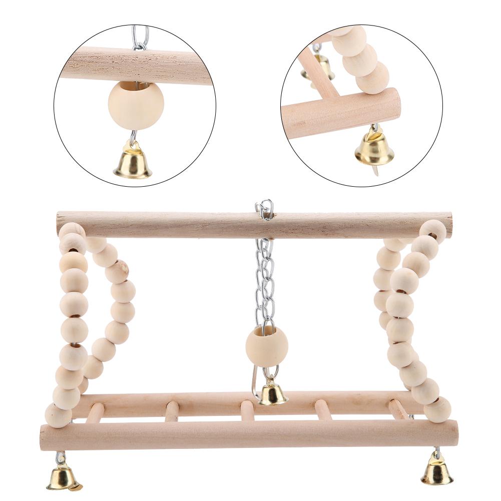 Pet Parrot Toy Wooden Climbing Swing Ladder for Birds Hamster