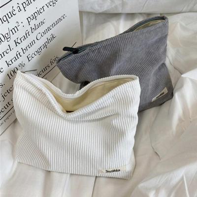 Cord-Reise-Kosmetiktasche, tragbare Make-up-Aufbewahrungstasche, Geldbörsen, Damen, große Kapazität, Reißverschluss, Make-up-Organizer, Aufbewahrungskupplung
