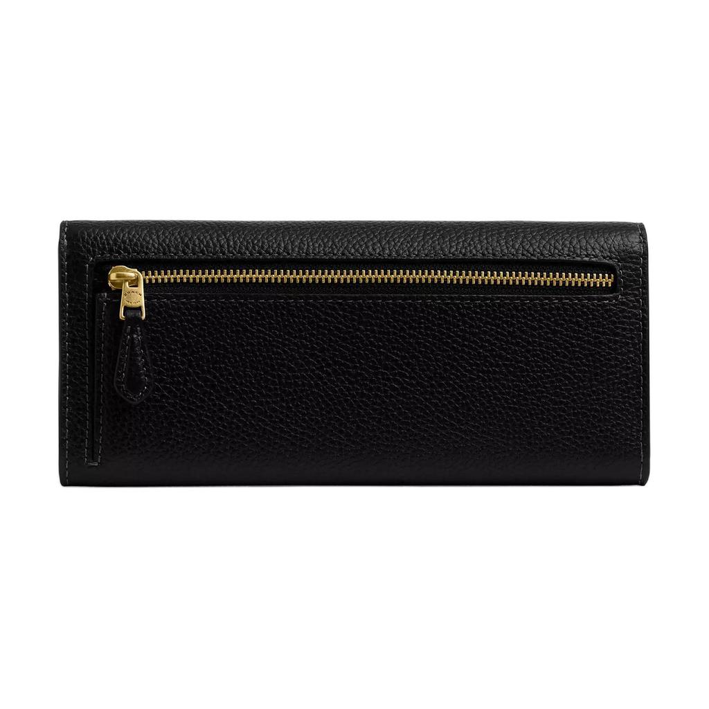 Coach Mira 19 Long Classic Logo Leather Wallet Women wallet Black CAO17-B4BK