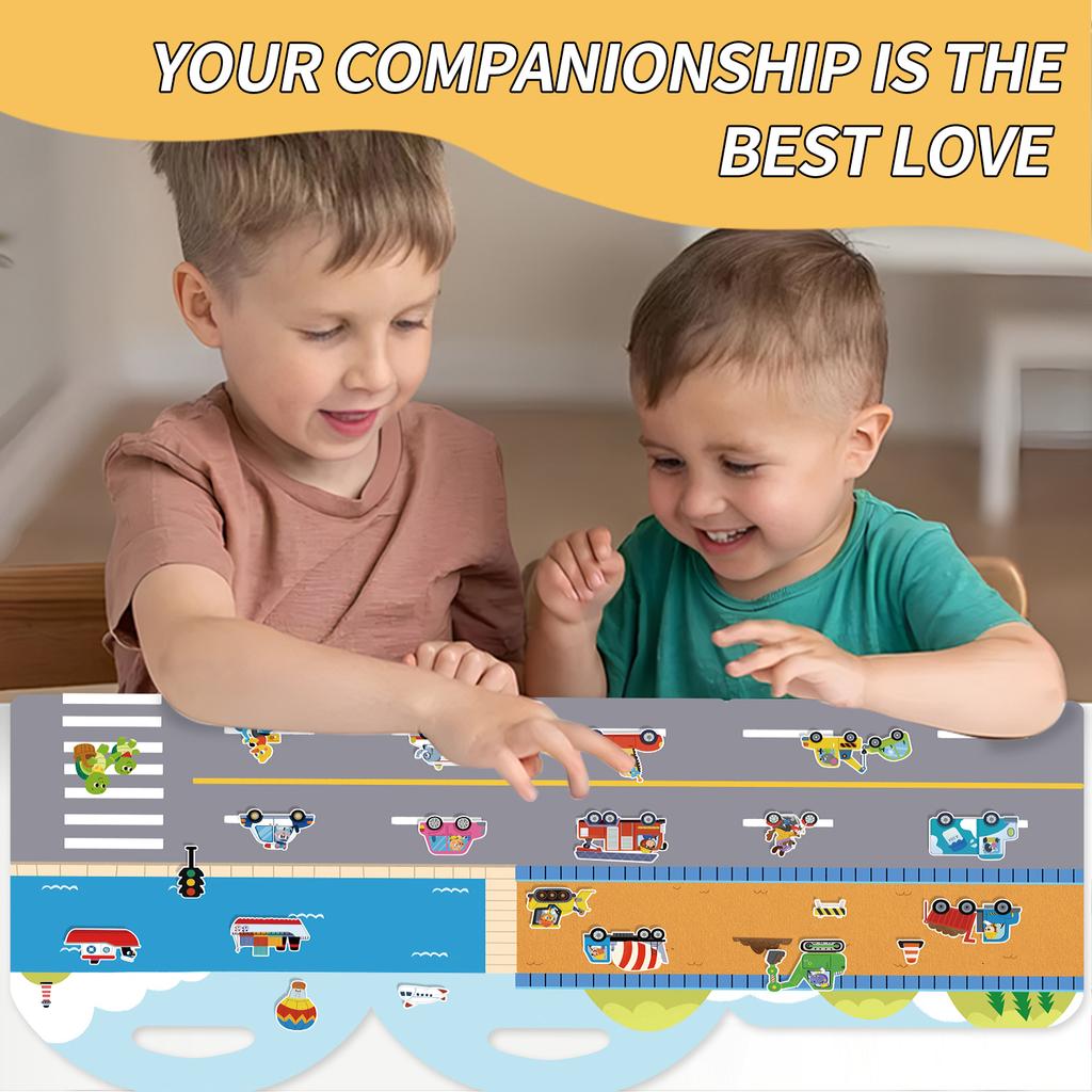 Reusable Cartoon Sticker Book Educational DIY Puzzle Toy for Kids Multiple Scenarios Classic Learning Gift for Children