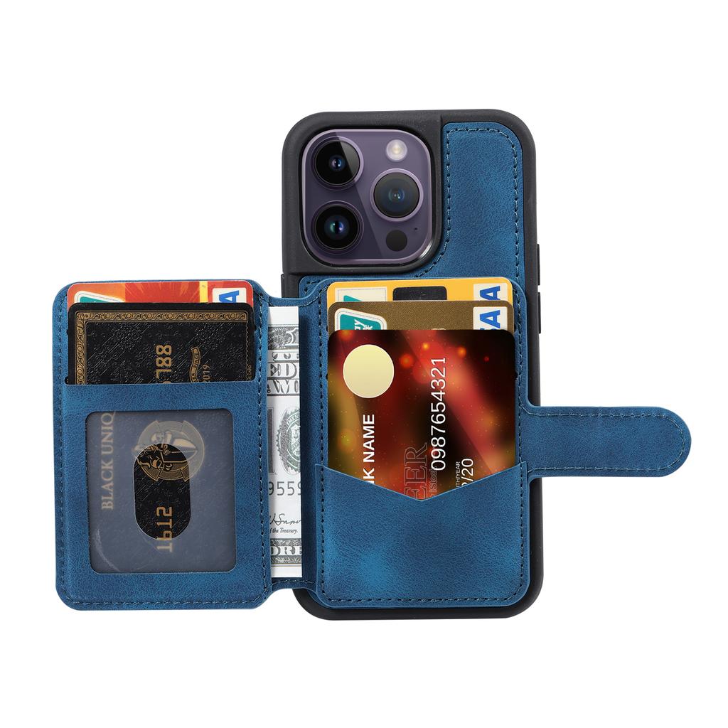 Business Wallet RFID Cards Solt Phone Case For iPhone 14 15 Pro Max 14Pro 13 12 11 Card Holder Shockproof Slim Flip Bag Cover