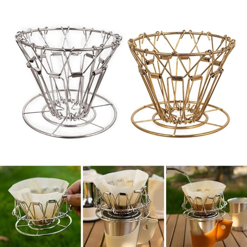 Foldable Coffee Dripper Reusable Coffee Filter Holder Manual Coffee Maker Funnel Coffee Drips Rack Brewing Accessory