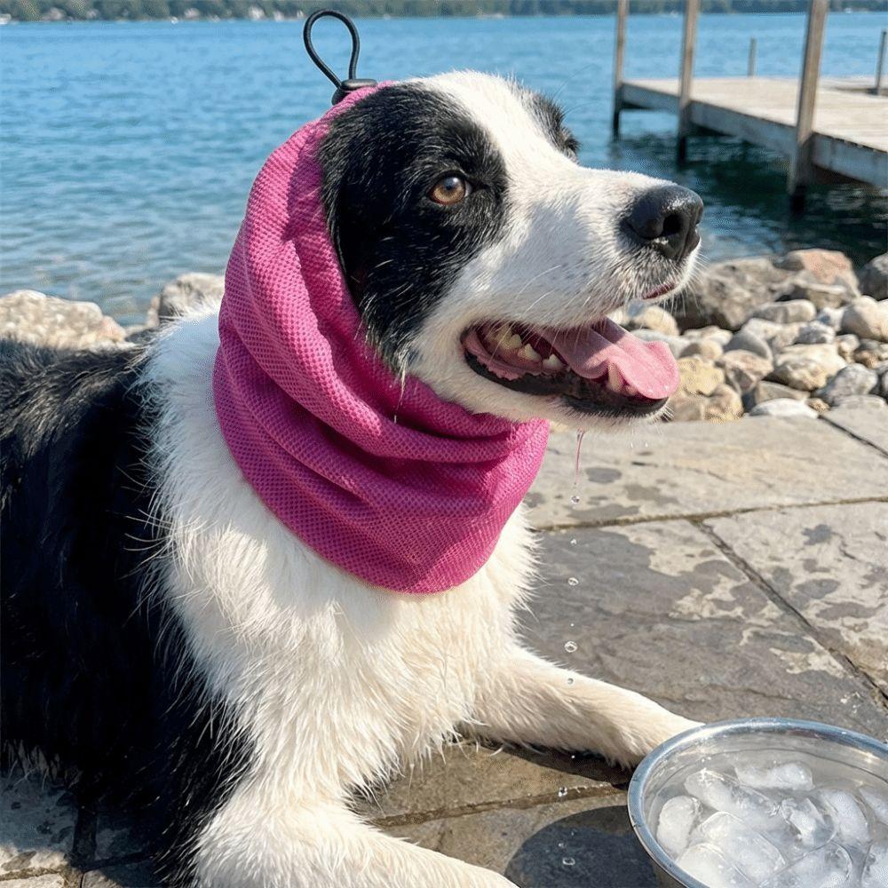 Elastic Mesh Dog Cooling Head Cover Anti Insect Mosquito Pet Neck Gaiter  Noise Protection