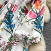 2026 New Floral Print Lace Patchwork Maxi Dress Women Elegant V Neck Long Sleeve White Casual Party Long Dresses Bohemian Robe