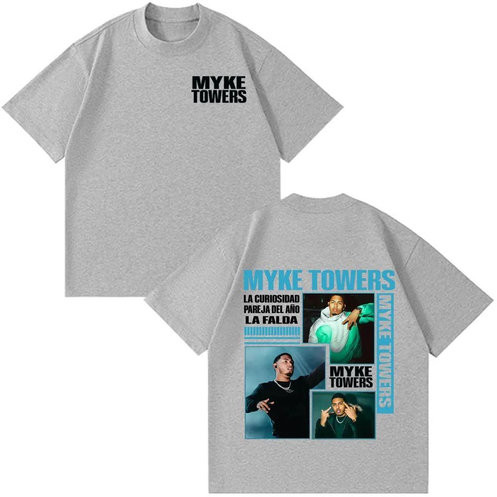 Rapper Myke Towers Print 2026 T-shirt Men Women Fashion Hip-hop T-shirts Hort-sleeved Cotton Casual Loose Oversized T-shirts