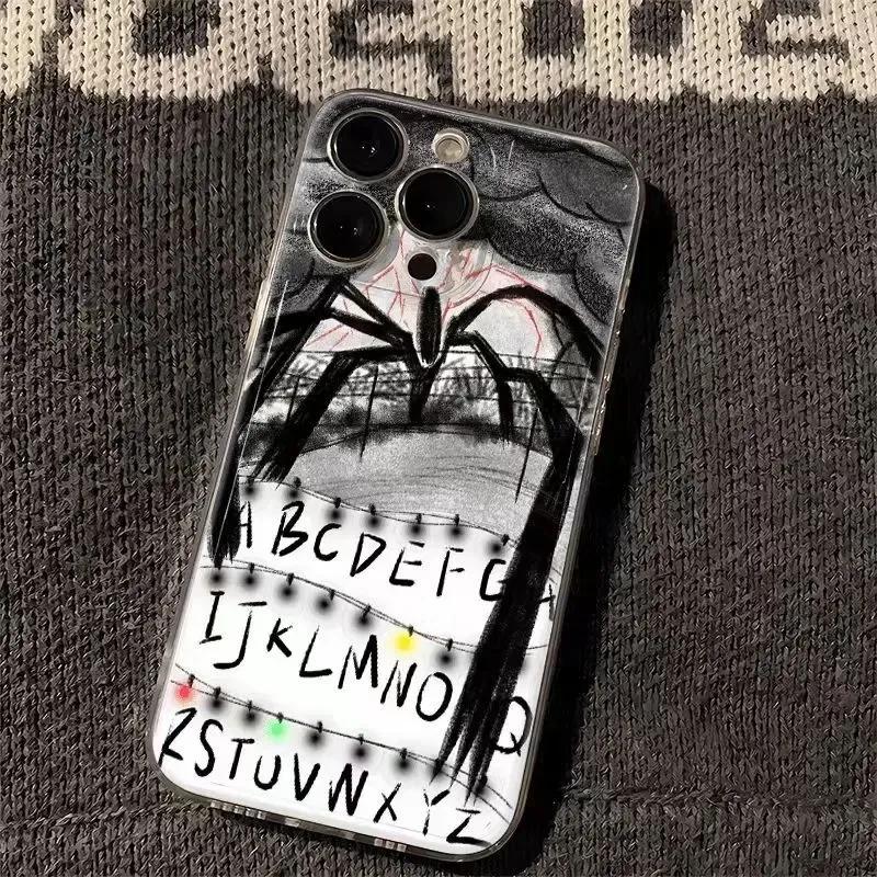 Strange Things Buchstaben A-Z Handyhüllen für iPhone 16 15 14 13 12 11 Pro Max XR 8 7 Plus 13 12 Mini Weiche Transparente Hülle