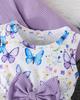 2PCS Baby Girl Butterfly Print Dress with Ruffle Cardigan, Sleeveless Dress & Knit Jacket Set
