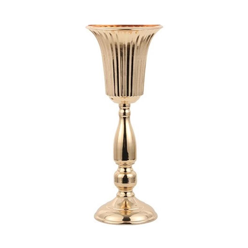 Desktop Metal Trumpets Centerpieces Vase Gold Flowers Vase Welcome Area Road Guide