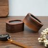 Wooden Ring Box with Small Wood Holder Case Rustic Double Ring 2 Slots Jewelry Gift Storage