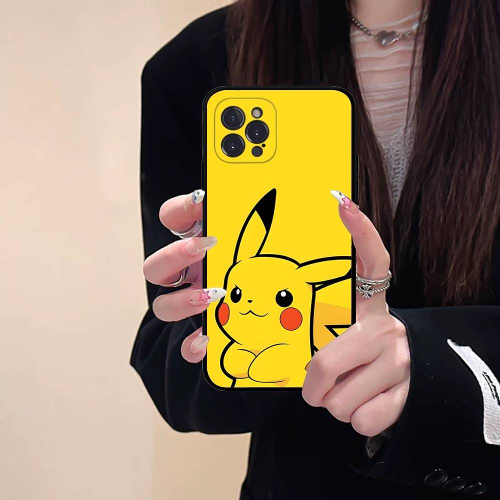 P-Pokemon Gengar Pikachu Oil Painting Phone Case For iPhone 16 15 14 11 12 13 Mini Pro XS Max Cover 6 7 8 Plus X Funda Shell