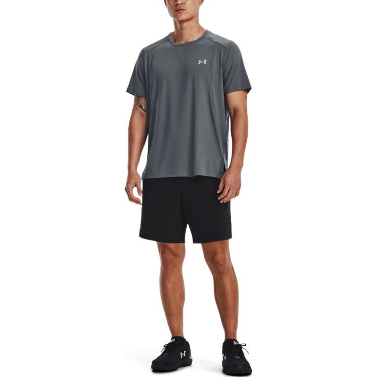 Under Armour Solid Print Small Logo Straight Shorts Men Bottoms Black 1370999-002