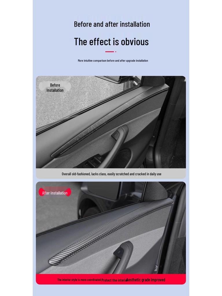 Tesla Model Y Türverkleidung Dekorative und Schützende Aufkleber