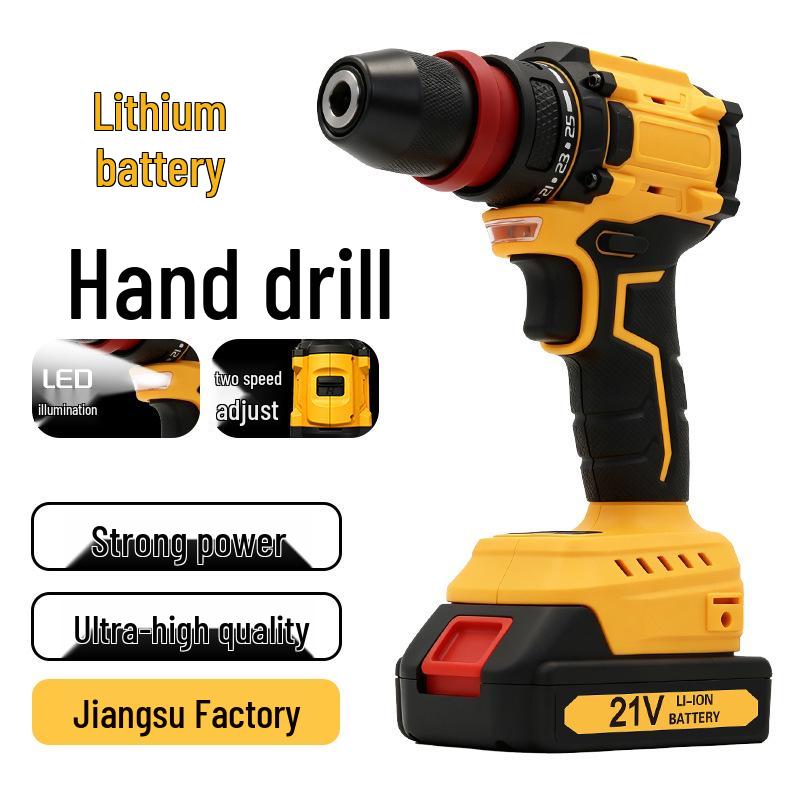21V Brushless Cordless Electric Drill & Screwdriver Set with Lithium Battery