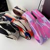 Reusable Mini Shoulder Bag Women Girls Casual Color Knot Wrist Bag Handmade Tote Bag Knit Handbag