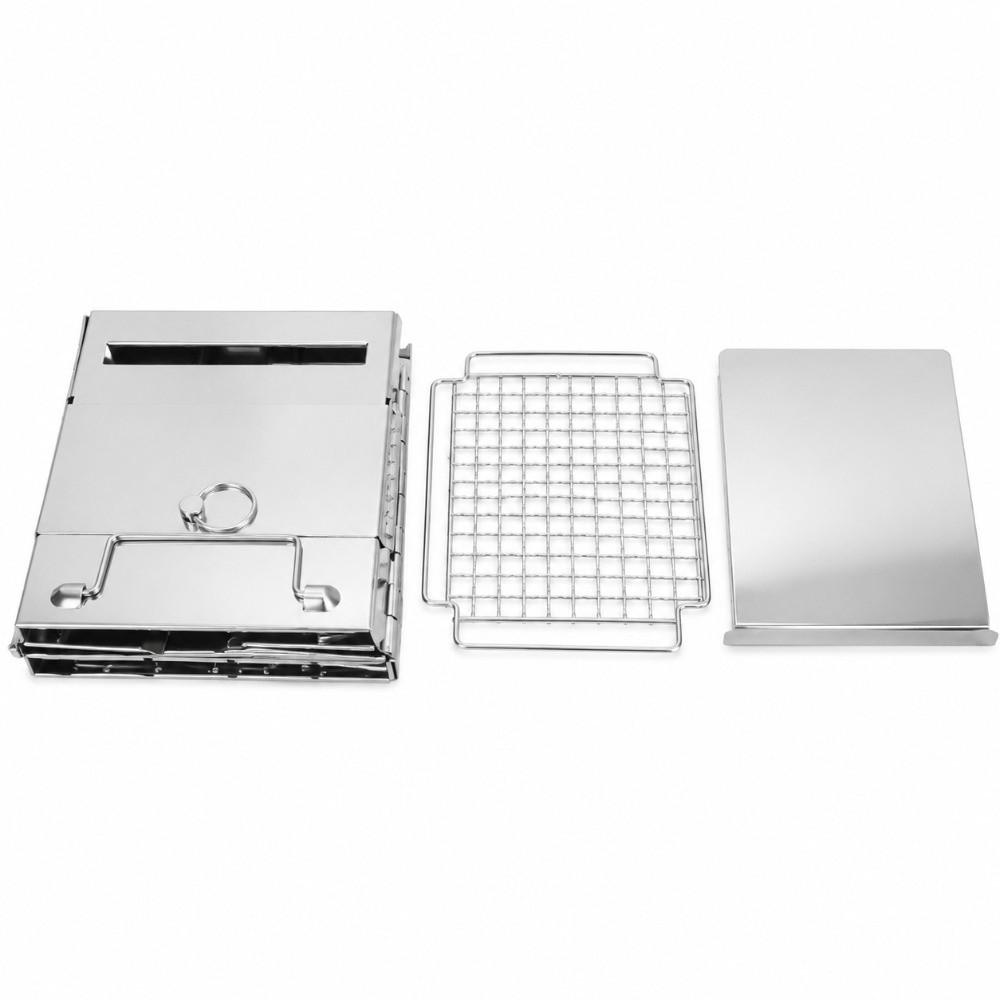 With Grill Camping Wood Stove Folding Box Stove Portable Wood Burning Stove  Hiking