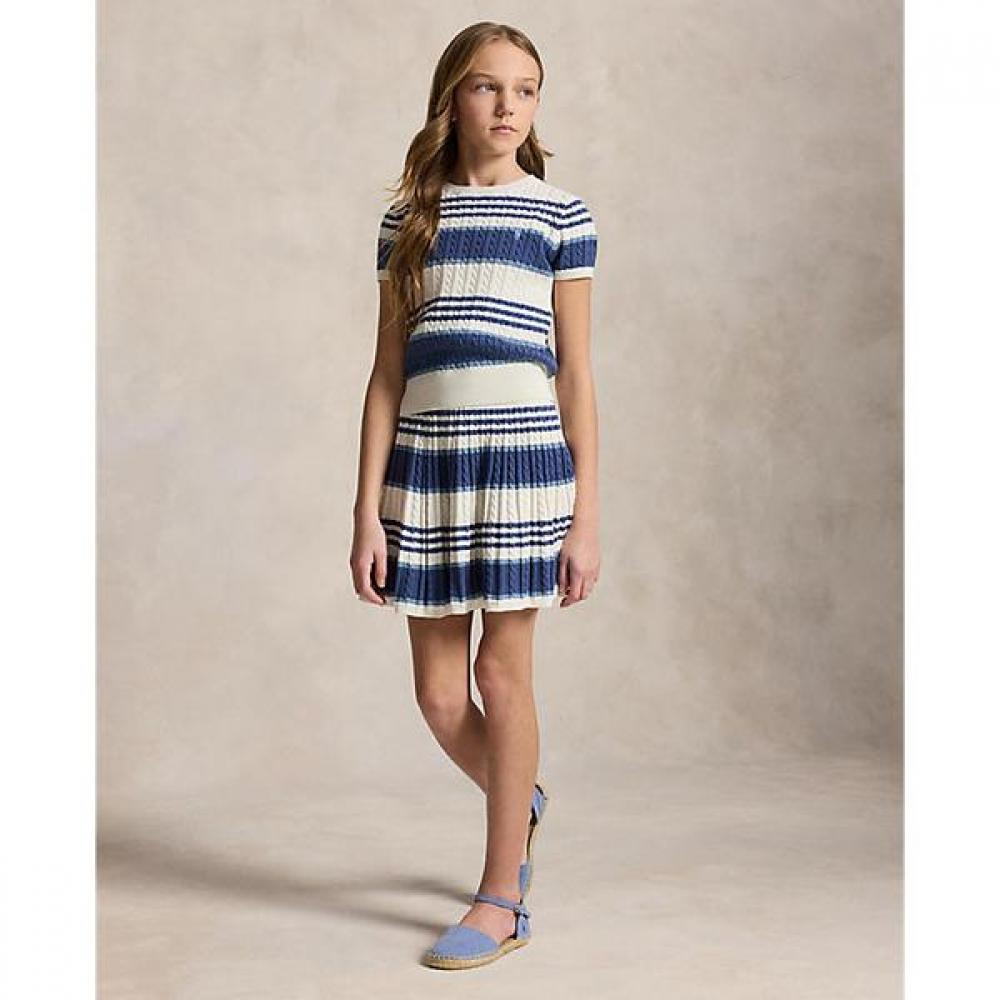 

Polo Ralph Lauren Girls 7 16 Stripe Cable Cotton Sweater And Skirt Cwpo2stg2u20037100 M