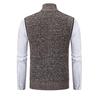 Men's Clothes Sleeveless Jacket Knit Vest Cardigan Full Zip Spring Autumn Brown Casual Sports Coat Homme Sweater Vests
