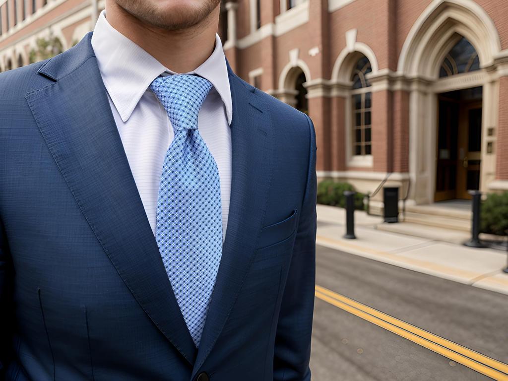 SHLAX&WING Men's Blue Dot Business Silk Long Necktie, 160cm