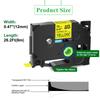 5PK 12mm Flexible ID Laminat Tape Compatible Brother TZe-FX631 Black On Yellow Label Cartridge For P-Touch Label Printer PT-1010