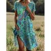 Women's Mid Dress T-shirt Dress A-line Dress Summer Dress Fashion Casual Floral Short Sleeved Round Neck
