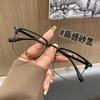 Retro business half-frame glasses frame Korean male Sven exquisite eyebrow flat mirror TR half-frame metal ruffian handsome glasses