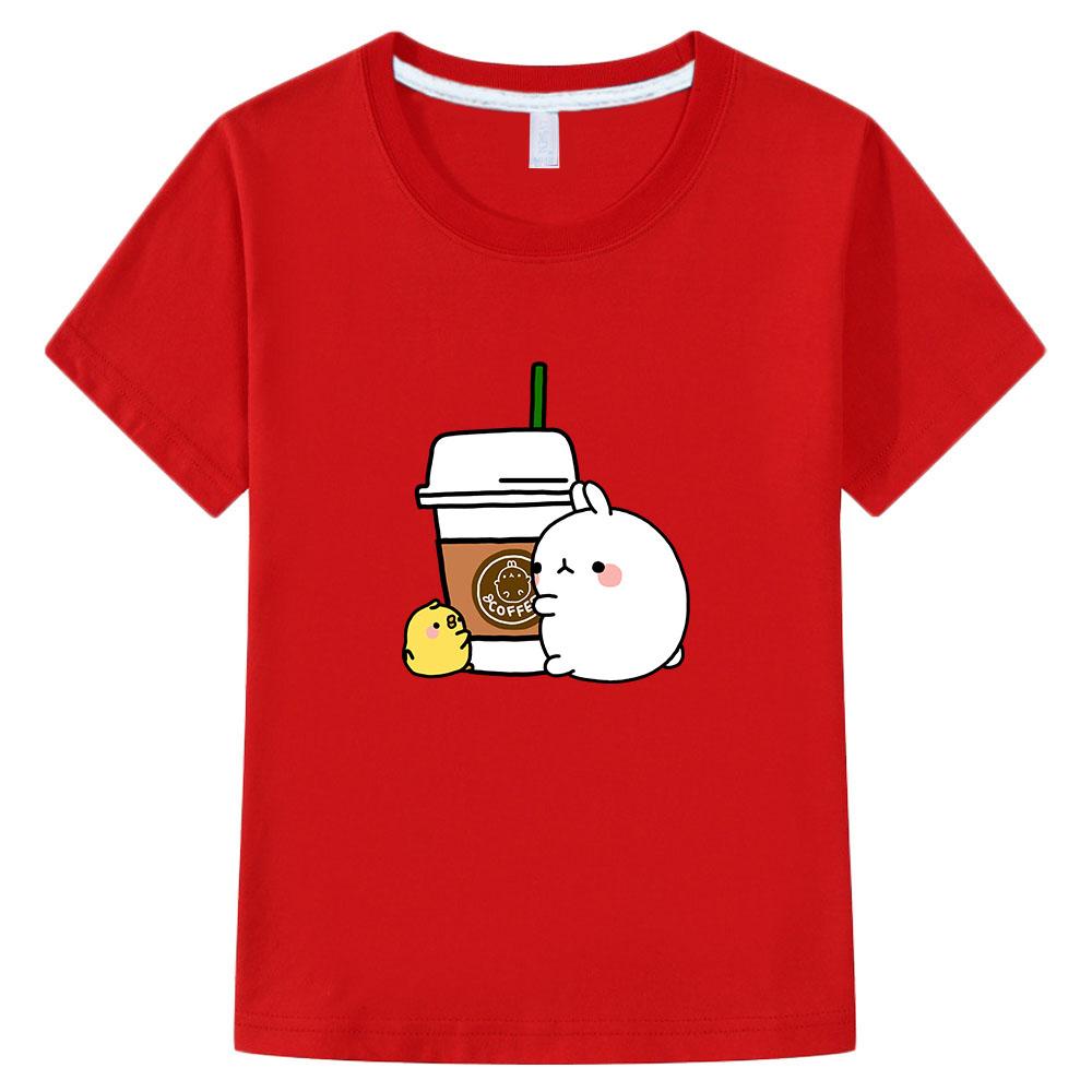 Kinderkleidung Molang und Piupiu T-Shirt Kinder Niedliche Kaninchen T-Shirts Mädchen Jungen Kleidung Baumwolle Sommer Kawaii Oberteil