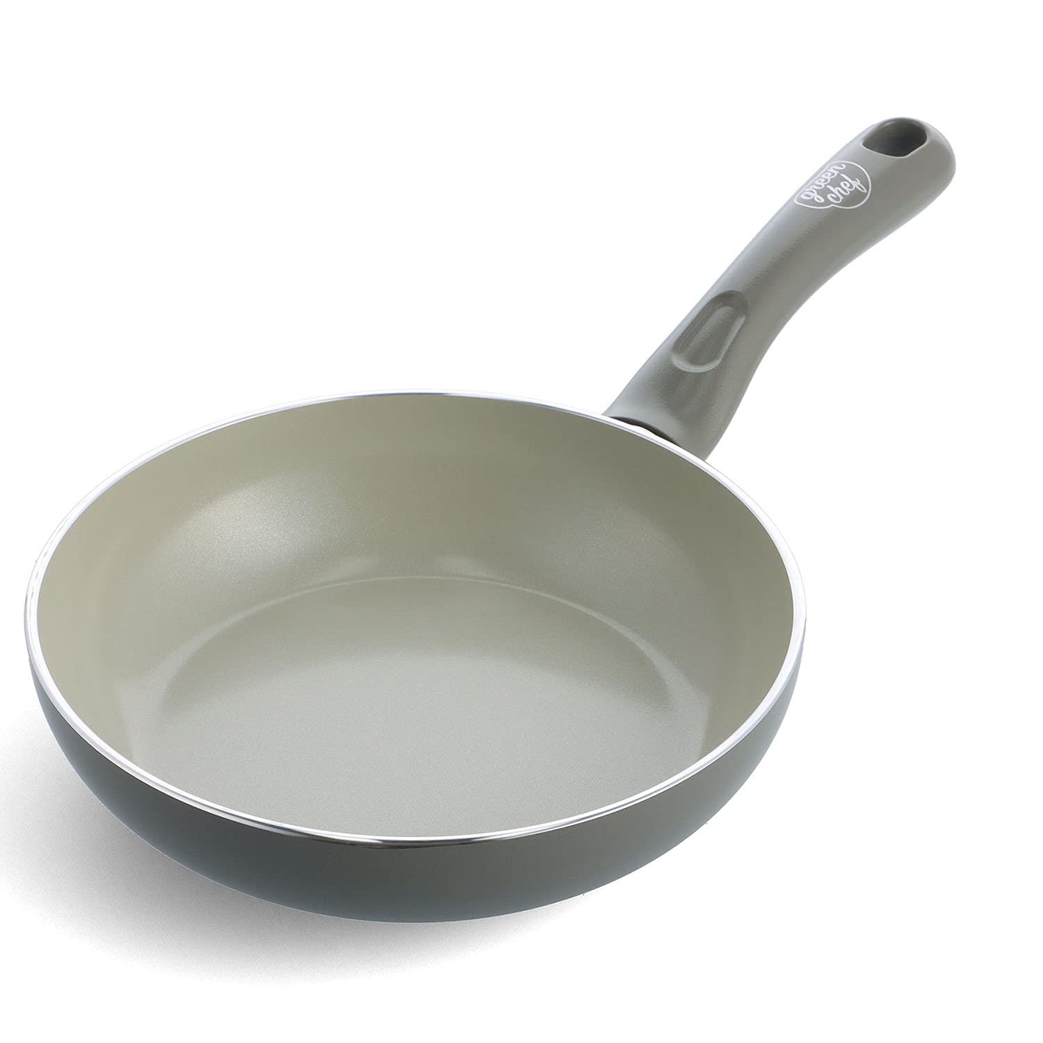 

Сковорода Greenpan Green Chef 20 см, подходит для индукционных плит, керамическое покрытие внутри и снаружи для легкой очистки, не содержит вредных веществ, цвет земли кварц