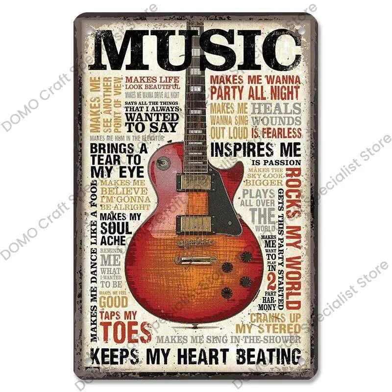 Retro Poster Tin Signs CD Radio Guitar Singer Vintage Metal Plate Wall Decor Music Party Bar Club Living Room 26T0104 26T0104