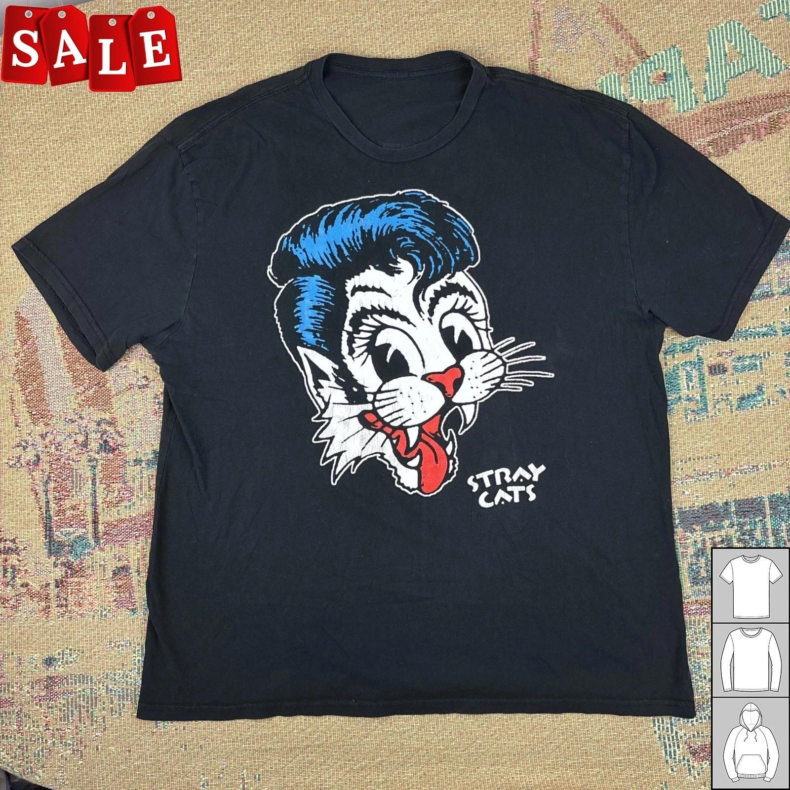 New Rare STRAY CATS 2019 40th ANNIVERSARY Gift For Fans Black S-5XL Tee JM526 2XL