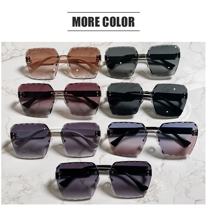 Glamour Luxury D Brand Sunglasses For Men And Women Stylish Rimless Oversize Fashion Glasses Unisex Trend Eyewear UV400