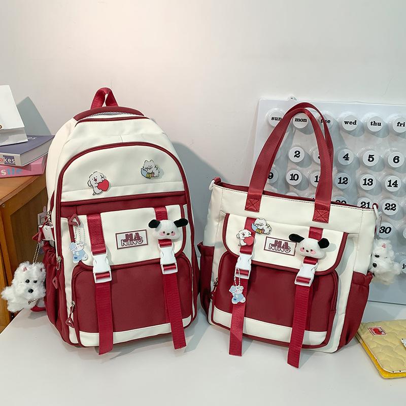 Children's Schoolbags Elementary School Students  Girls Junior High School Students  Large Capacity  High Appearance  Two Piece Backpack
