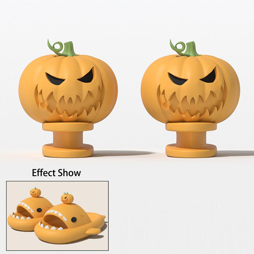 Fashion 2pcs Detachable Fins Unisex Shark Slippers Charms Luminous In Dark Christmas Red Hat Halloween Pumpkin DIY Shoes Accessories