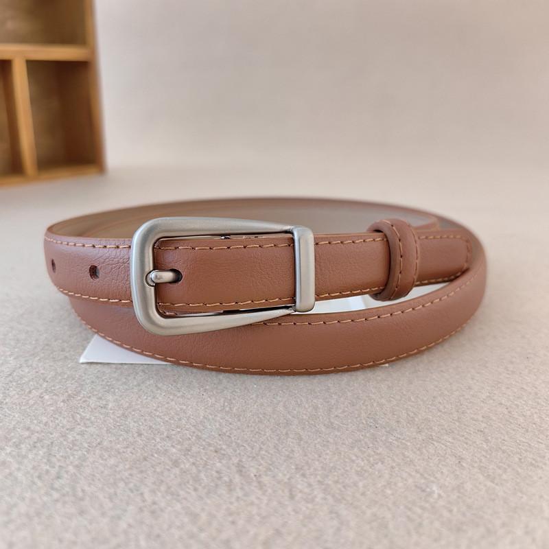 

Classic Leather Women Belt With Alloy Buckle For Casual Wear And Stylish Office Look хакі