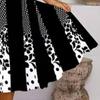 Women Dress Floral Print Shiny A-line Round Neck Spring Dress for Dating