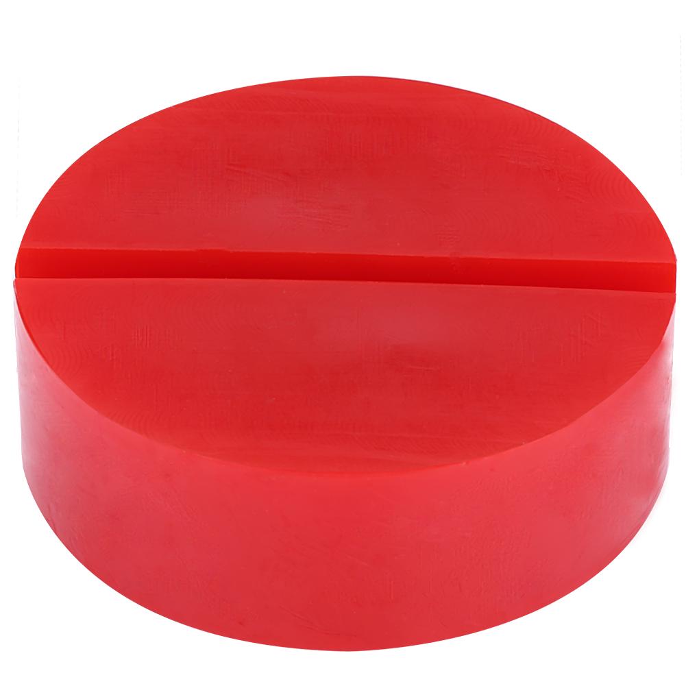 Car Universal Slotted Frame Rail Floor Jack Pads Jacking Rubber Pad Adapter Red